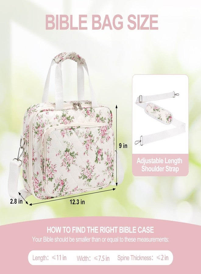 honitty Bible Bag, Bible Cover Case for Women, Quilted Bible Cover with Shoulder Strap, Bible Bags for Women Organizer - Image 2