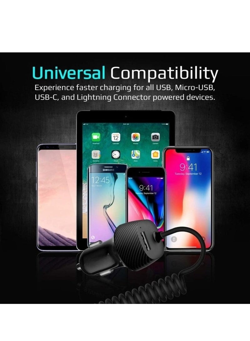 Ultra-Compact 3.4A Quick Charger Adapter With Built-In 3-in-1 Splitter USB-C - (Pack Of1) - Image 4