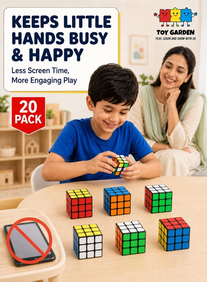 TOY GARDEN Mini Cube Puzzle for Kids – 20-Pack Brain Teaser Set, Fun and Educational Toy for Boys & Girls - Image 2