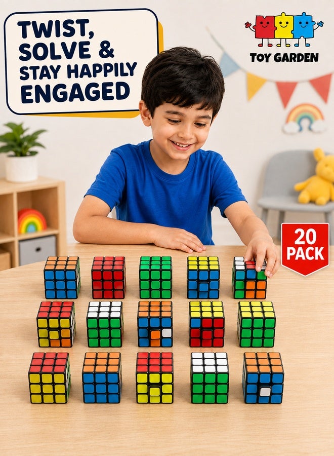 TOY GARDEN Mini Cube Puzzle for Kids – 20-Pack Brain Teaser Set, Fun and Educational Toy for Boys & Girls - Image 1