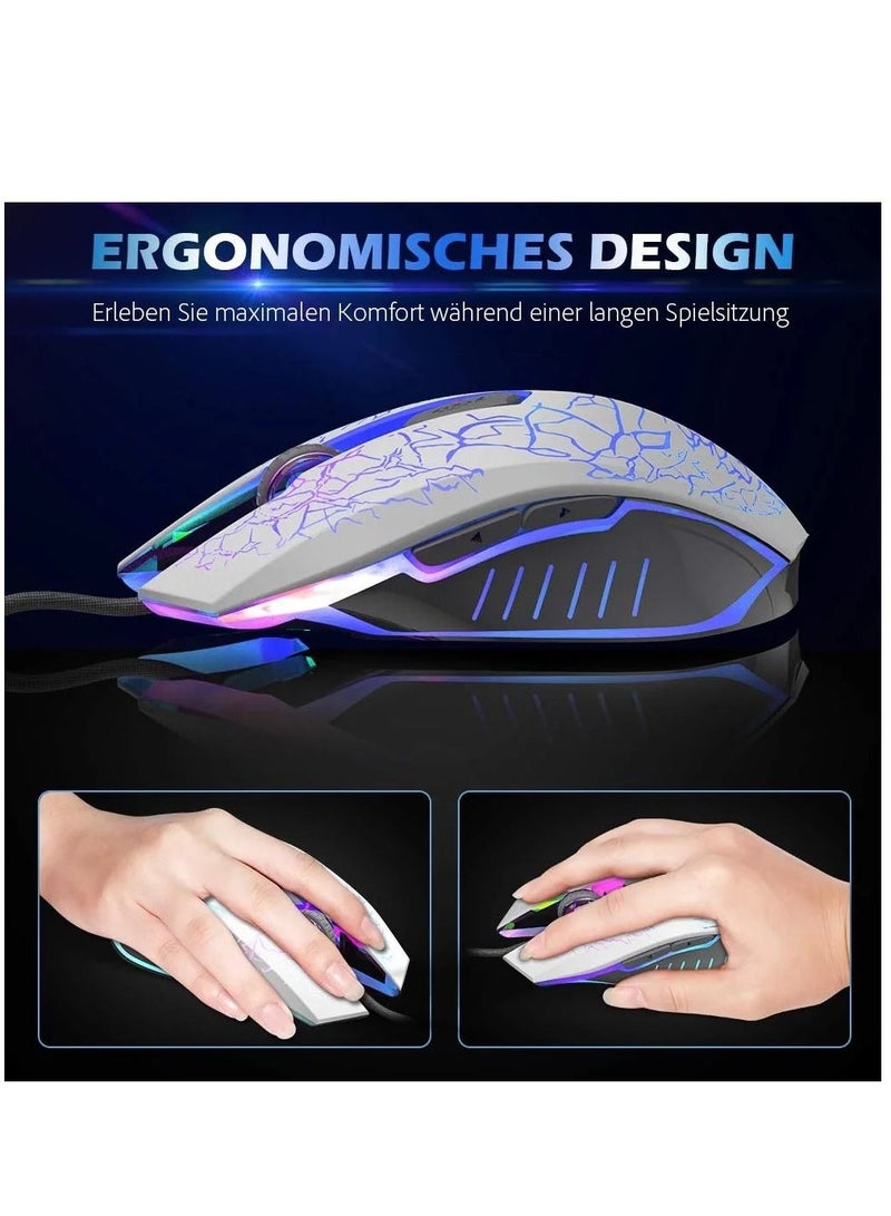 هينغ ماوس ألعاب سلكي USB 2400 نقطة في البوصة قابل للتعديل أزرار جانبية أوضاع إضاءة فأرة ألعاب سلكية مريحة لأجهزة الكمبيوتر المحمول Mac Windows Gamers - Image 4