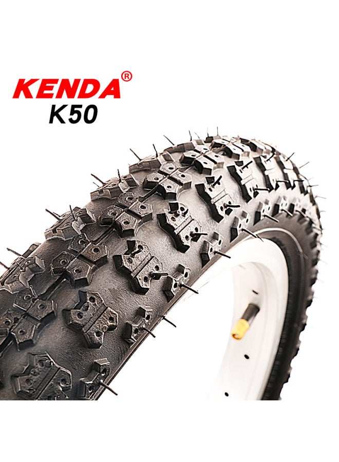 KENDA دراجة أطفال قابلة للطي K50، إطار خارجي 16X2.125، إطار خارجي متين لدراجات الأطفال، إطار أسود كبير الجزيئات مضاد للانزلاق لدراجات الجبال للأطفال - Image 5