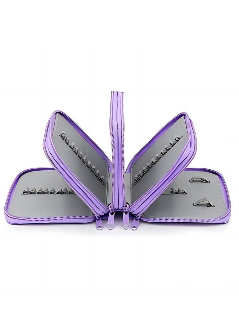 Cool Baby Beauenty for Art Sketch Drawing Pencil Pen Case Storage Bag Pouch Cosmetic Zipper Box Holder Colored Pencil Bag-72 Slot Pencil Holder Purple - Image 2