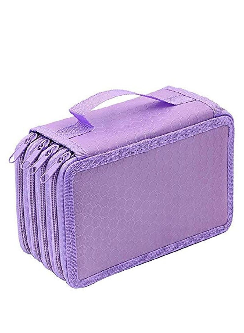 Cool Baby Beauenty for Art Sketch Drawing Pencil Pen Case Storage Bag Pouch Cosmetic Zipper Box Holder Colored Pencil Bag-72 Slot Pencil Holder Purple - Image 1