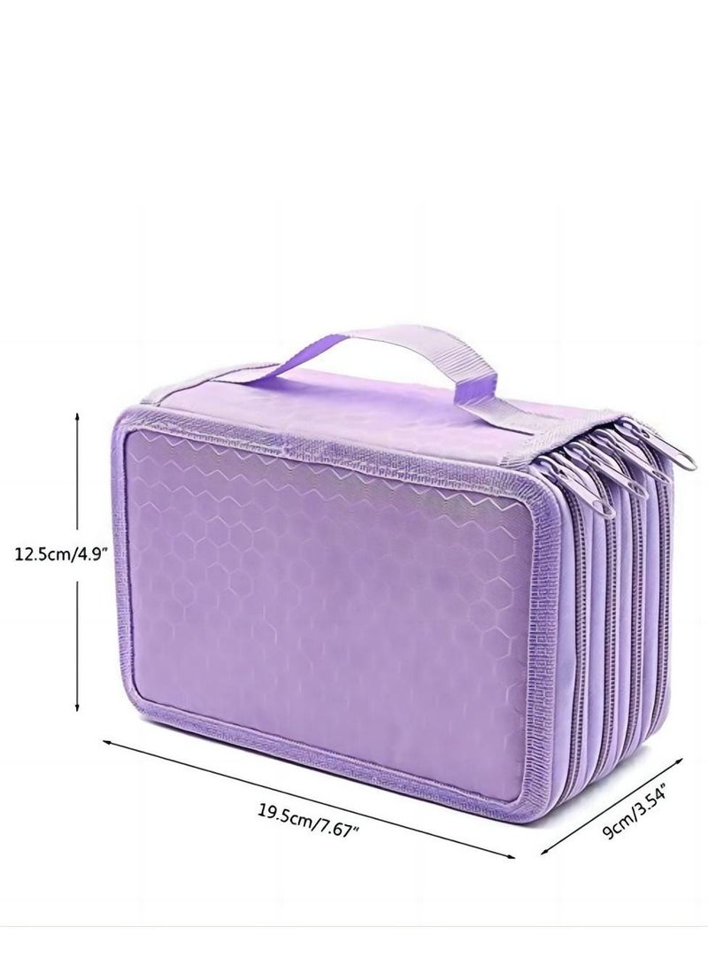Cool Baby Beauenty for Art Sketch Drawing Pencil Pen Case Storage Bag Pouch Cosmetic Zipper Box Holder Colored Pencil Bag-72 Slot Pencil Holder Purple - Image 4