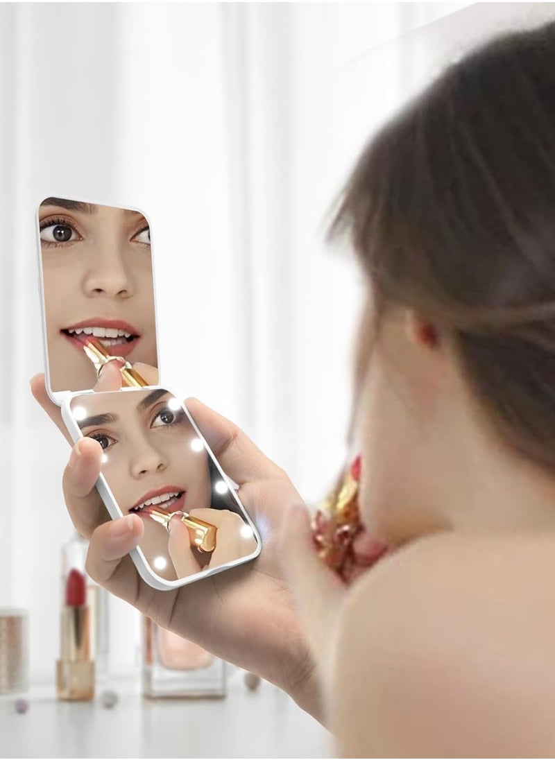 Milishow Milishow Compact Mirror, 1x/3x Magnifying LED Pocket Mirror, Small Lighted Travel Makeup Mirror for Purse, Handbag, Folding, Handheld, 2-Sided Mini Mirror...  - Image 3
