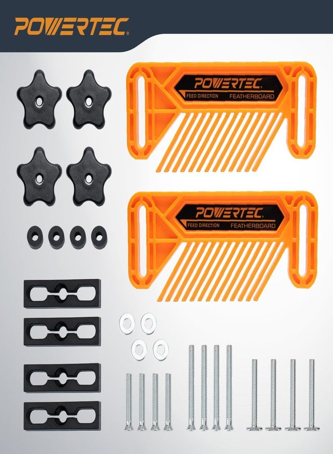 باورتيك ألواح ريش من POWERTEC لسياج طاولة التوجيه، ومنشار الشريط، وألواح ريش مترادفة تناسب مسار حرف T وفتحة المتر، وملحقات جهاز التوجيه، وأدوات النجارة، تقلل الارتداد وتزيد من الأمان، عبوة من قطعتين (71553) - Image 2
