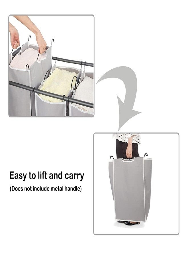 STORAGE MANIAC 2 Pack Laundry Sorter Replacement Bags, No Hangers, Laundry Hamper Cart Removable Replacement Bags, Laundry Storage Organizer Replacement Bags, Gray - Image 3