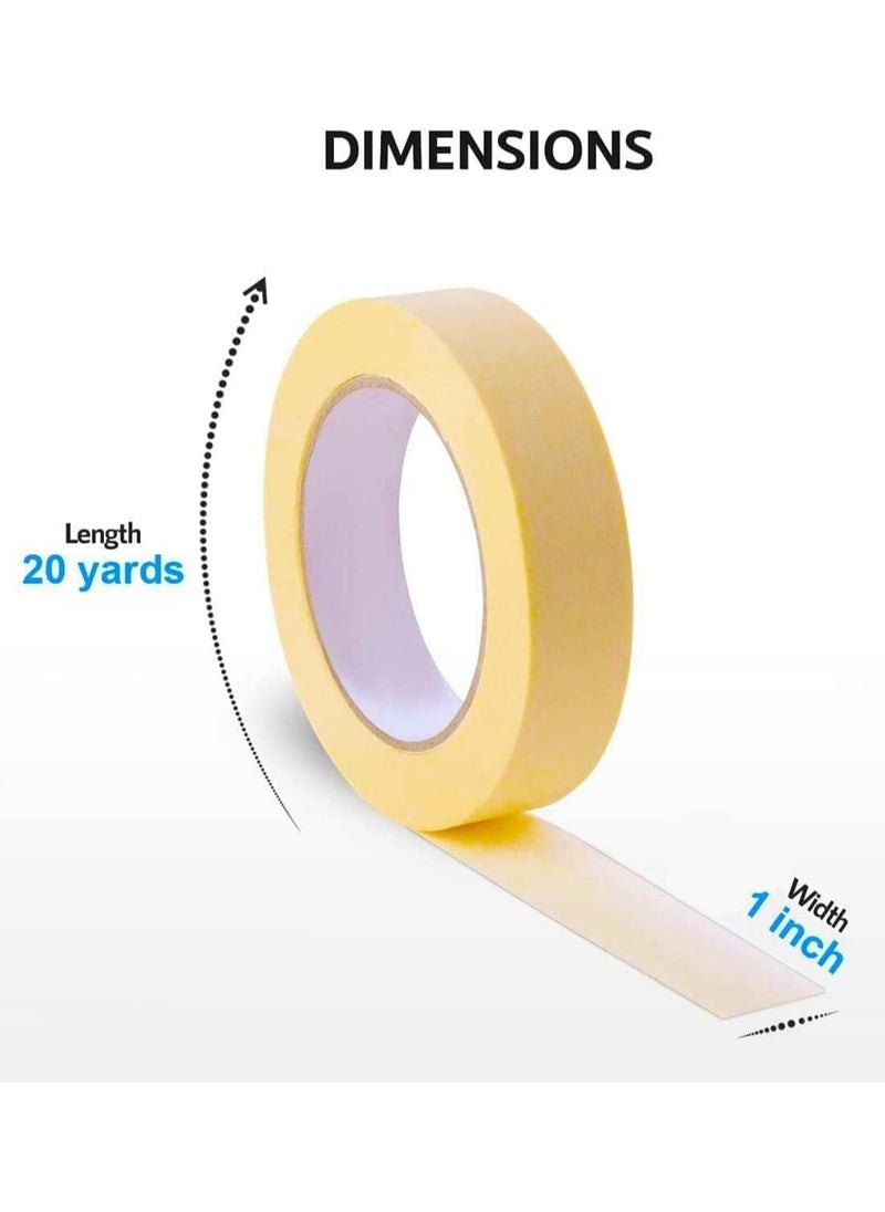 MARKQ [36 Rolls] Automotive Masking Tape [1 inch x 20 yards] Refinish Auto Body Paint Tape for Cars Vehicles Auto Paint Supplies  - Image 2