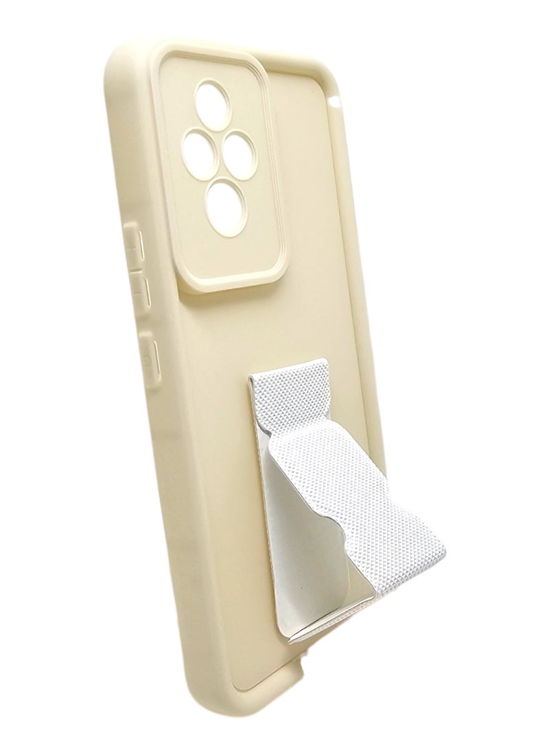 Silicone Back Cover With Holder For Honor 200 - Beige - Image 3
