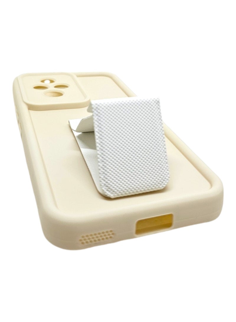 Silicone Back Cover With Holder For Honor 200 - Beige - Image 4