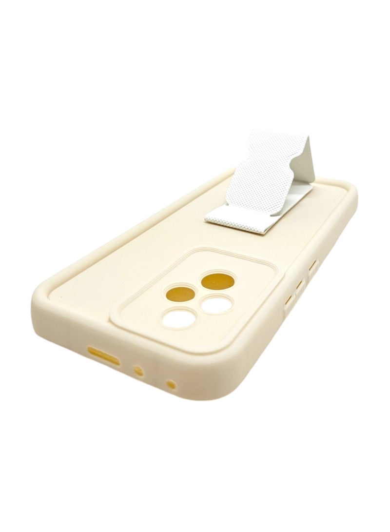 Silicone Back Cover With Holder For Honor 200 - Beige - Image 5