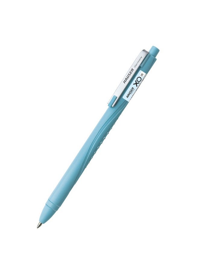 Hauser Xo 20 Retractable Ball Pen Blister Pack | Tip Size 0.7 mm | Sleek Body & Minimalistic Design | Matt Finish | Solid Body Type | Low Viscosity Ink | Ultra Durable Tip | Blue Ink, Set Of 3 Pcs - Image 2