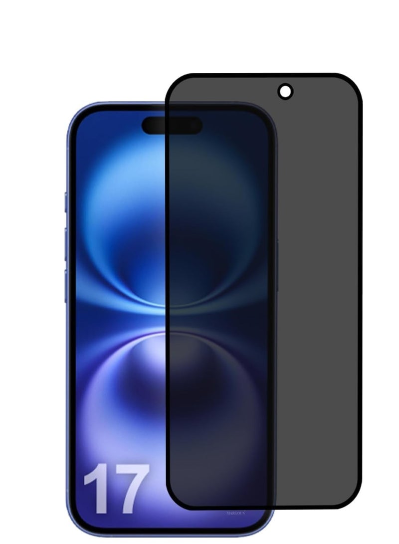 Privacy Screen Protector for (iPhone 17) 6.3-Inch, 9H Hardness Tempered Glass Film [Anti-Scratch] [No Bubbles] Anti-Spy Full Coverage Screen Protector for iPhone 17. - Image 1