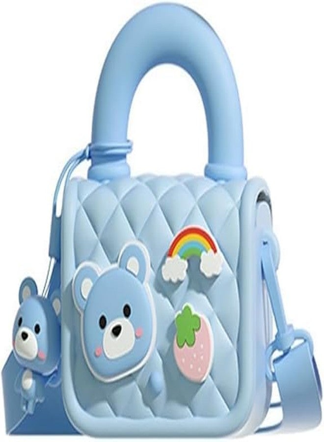 ADSON Silicone Cute Rabbit Design Stylish Cross Body Purse Cute Shoulder Bag Coin Purse Handbag Cute Tote Girl Messenger Girl Child Tote Wallet EVA Handbag Cum Silicone Purse for Girls kids (Sky Blue) - Image 1