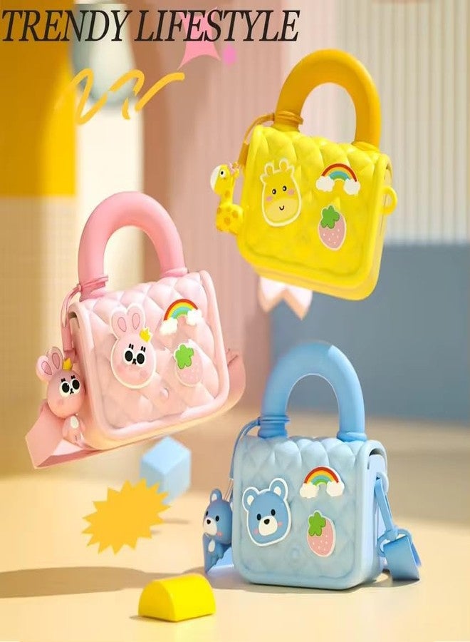 ADSON Silicone Cute Rabbit Design Stylish Cross Body Purse Cute Shoulder Bag Coin Purse Handbag Cute Tote Girl Messenger Girl Child Tote Wallet EVA Handbag Cum Silicone Purse for Girls kids (Sky Blue) - Image 4