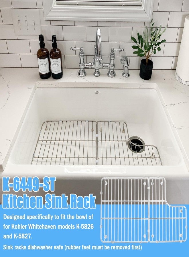 MEKILYN K-6449-ST Kitchen Sink Rack, 26.18'' x 14.76'' for Kohler Whitehaven K-5826 and K-5827 Sink - Image 2