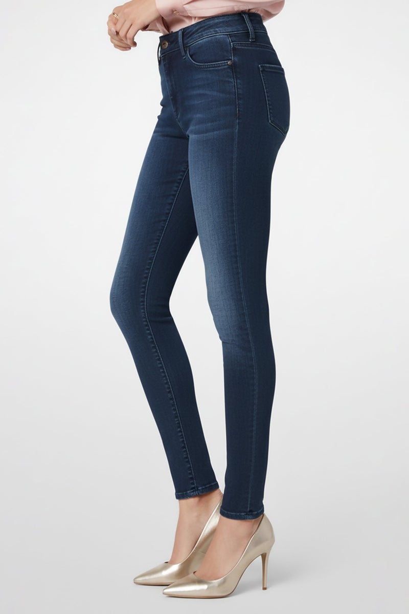 Replay Women Skinny Fit High Waist Washed Stretchable Denim Jeans, Dark Blue - Image 4