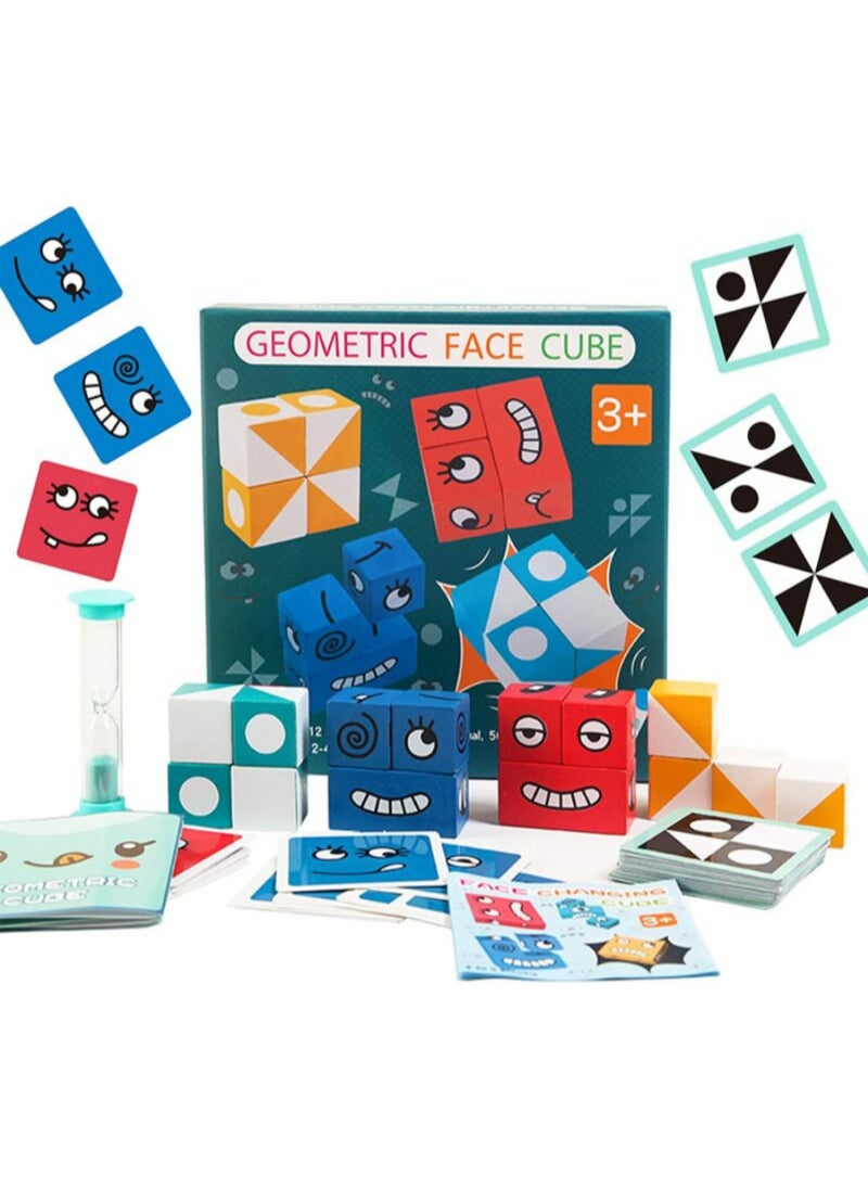 Interactive Face Change Rubik’s Cube Puzzle for Kids – Creative Expression Game with Removable Face, Eye & Mouth Cubes and Emoji Challenge Cards – Develops Concentration, Fine Motor Skills, and Imagination for Children 3+  - Image 1