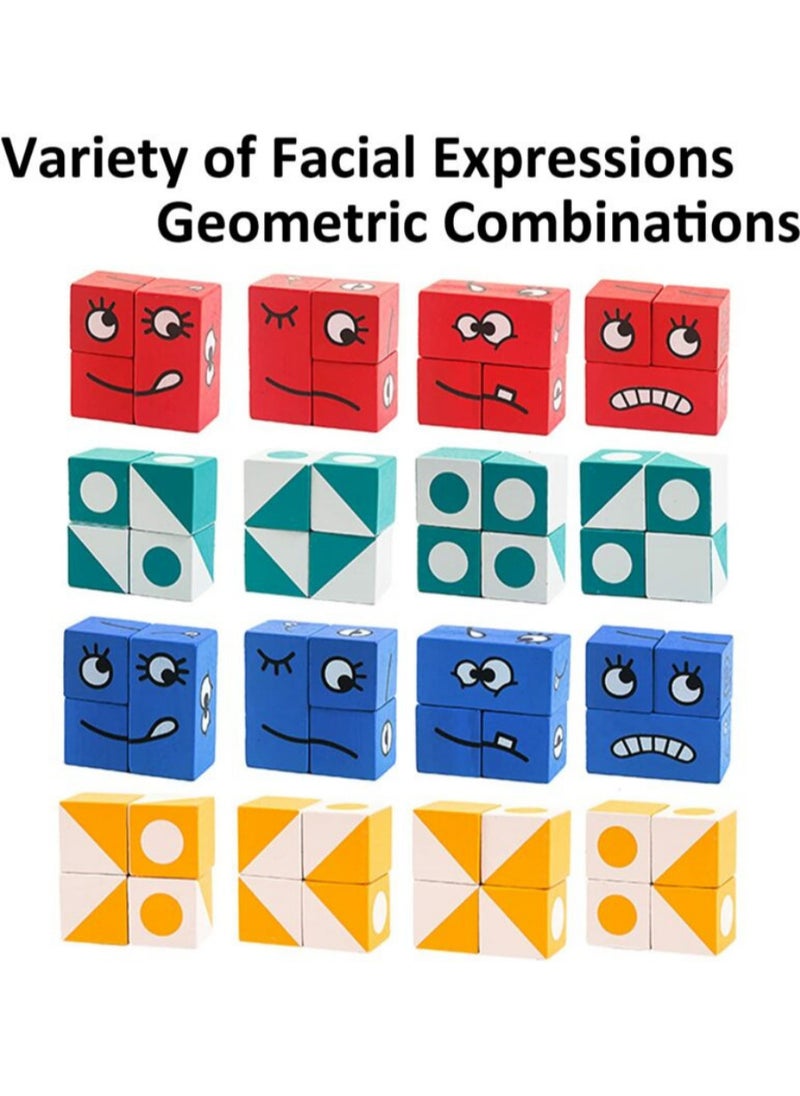 Interactive Face Change Rubik’s Cube Puzzle for Kids – Creative Expression Game with Removable Face, Eye & Mouth Cubes and Emoji Challenge Cards – Develops Concentration, Fine Motor Skills, and Imagination for Children 3+  - Image 2