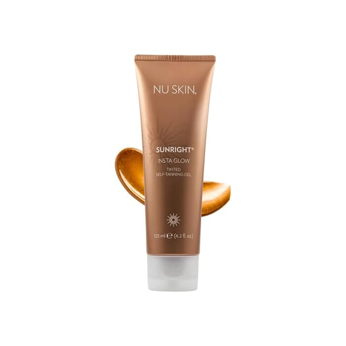 Nu Skin Sunright Insta Glow Self Tanner Gel | Natural Summer Tan for Face & Body | Beauty & Skin Care | Vitamin E & Avocado Oil | Natural Body Bronzer with DHA & Amino Acids | 4.2 oz | 1 Pack
