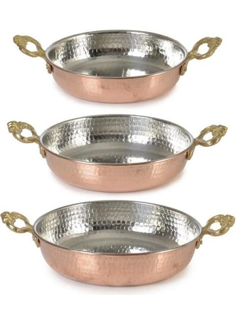 Copper Pan Set Triple Omelette Egg Pan 14-16-18 cm