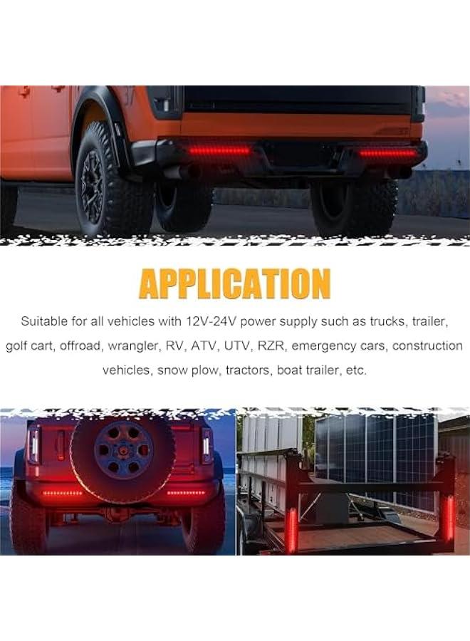 BWSJ 2  Trailer Brake Tail Lights Bar, LED Stop Turn Tail Light Assembly Third Brake Bar Strip Rear Marker Light, Brake Stop Turn Signal Light Assembly for Truck Trailer Bus Van RV ATV Offroad - Image 5