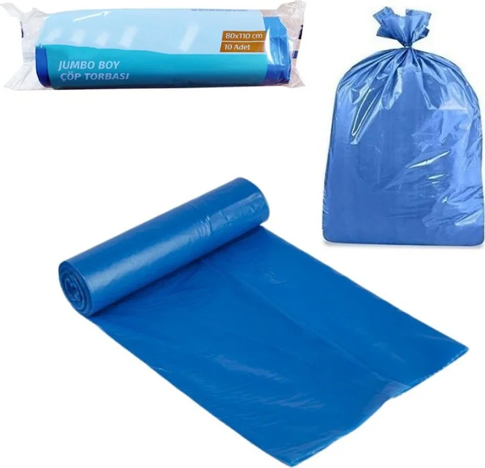 Kalbi Ticaret Kalpi Ticaret Garbage Bag Jumbo Size 10 x 5 Roll Blue Garbage Bags