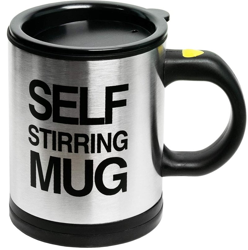 GRAZIA self Steering Mug Super Classic Camera Lens Shaped Coffee Mug with Lid,Camera Lens Mugs for Coffee, 400 Ml, Black - Image 1