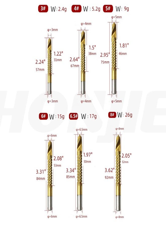 Hetkrishi مجموعة رؤوس مثقاب ومنشار من التيتانيوم HSS من هيتكريشي لقطع الخشب والمعادن، 6 قطع | - Image 2