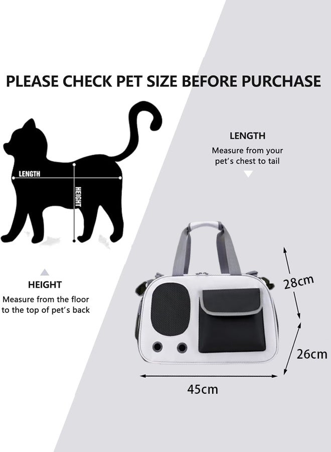 Four Season Universal Portable Backpacks , Breathable Pet Bag With Large Capacity For Outdoor Use,Soft-Sided Cat/Dog/Pet Carrier, Collapsible Pets Travel Carriers For Big Cats/Small Dogs With Shoulder Strap & Removable Mat, Mesh Puppy Carry Bag(White) - Image 2