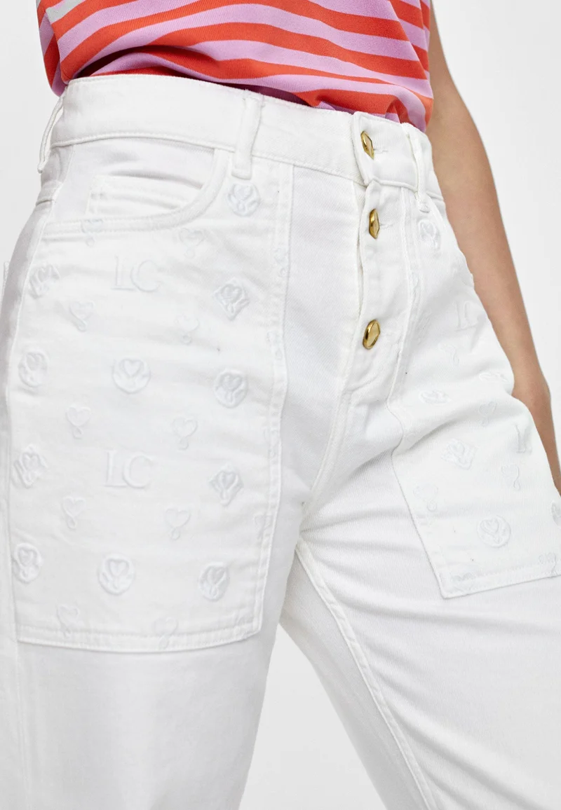 Lola Casademunt Monochrome embroidered jeans
