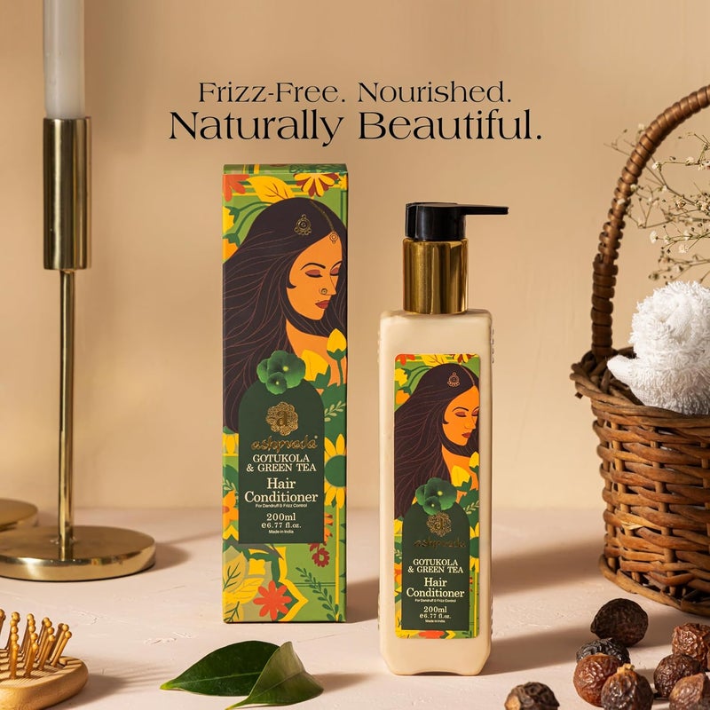 Ashpveda Gotu Kola Green Tea Hair Conditioner Nourishing Moisturizing Ayurvedic Formula Promotes Healthy SilkySmooth Hair Natural Ingredients for Dandruff Frizz Control100 ml - Image 3