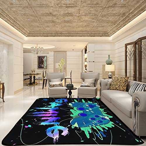 LUCKY&DONG Anime Gamer Rugs for Bedroom Boys Teens Printed Game Gamepad Carpets Living Room Mat Home Decor Non-Slip Crystal Floor Polyester Gamer Decor Doormats 17.5x31.5in - Image 4