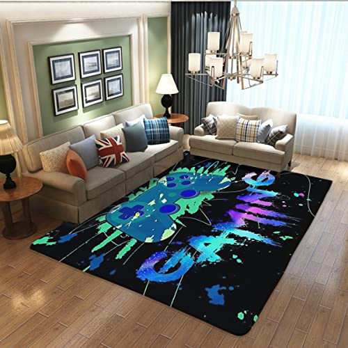LUCKY&DONG Anime Gamer Rugs for Bedroom Boys Teens Printed Game Gamepad Carpets Living Room Mat Home Decor Non-Slip Crystal Floor Polyester Gamer Decor Doormats 17.5x31.5in - Image 2