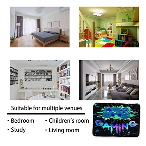 LUCKY&DONG Anime Gamer Rugs for Bedroom Boys Teens Printed Game Gamepad Carpets Living Room Mat Home Decor Non-Slip Crystal Floor Polyester Gamer Decor Doormats 17.5x31.5in - Image 5