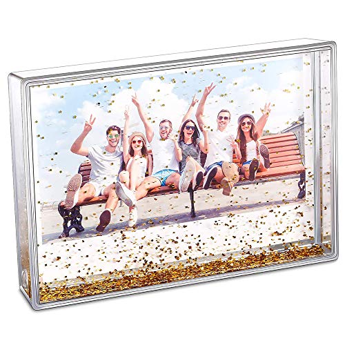 Kingho Glitter Picture Frame Cute Liquid Acrylic Photo Frames for Family Friends Couples Gifts, Mount for 4x6 inch (10x15 cm) Picture - Image 2
