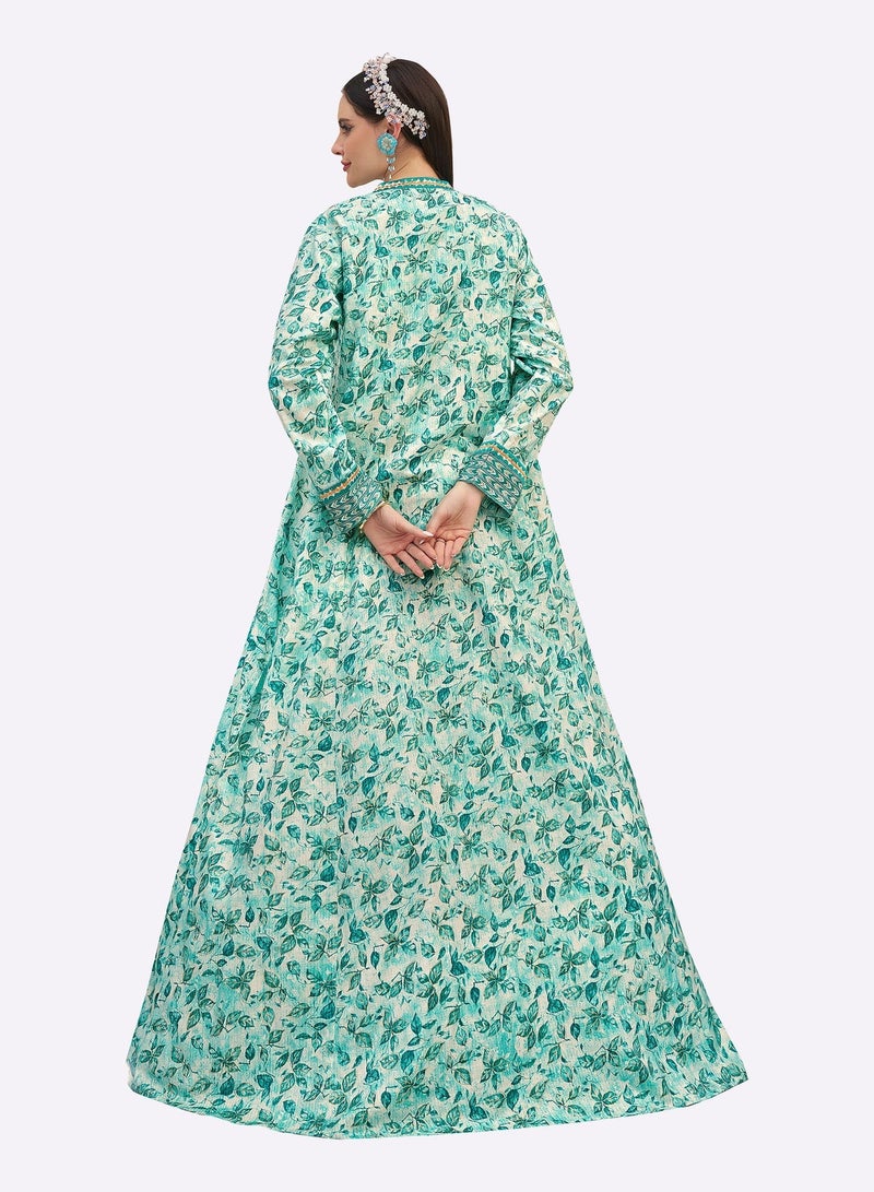 Sara Arabia جلابية سارة العربية المطرزة بالزهور - Image 2