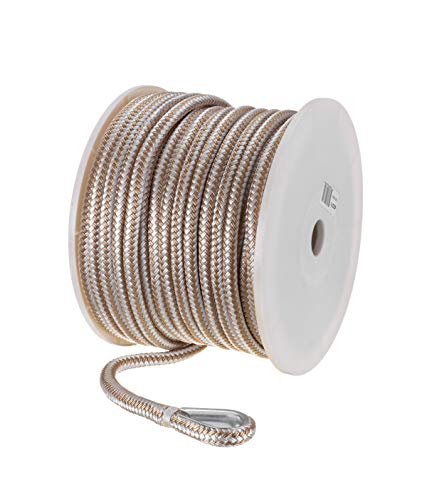 Seachoice Boat Anchor Rope, Double-Braid, Nylon, Achor Line, 1/2 in. X 150 Ft., Gold/White - Image 5