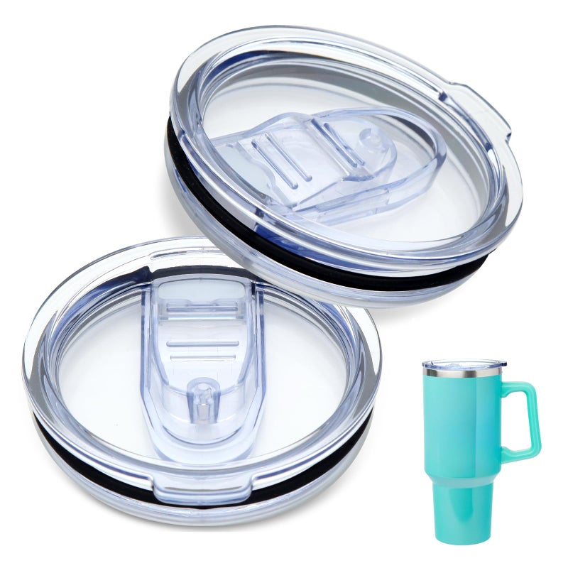 XZESH 2Pcs 40 oz Tumbler Lid Replacement Compatible With Silver Buffalo, Accessories for Silver Buffalo Tumbler Cup, Bpa-Free, Reusable Replacement Lid - Image 1