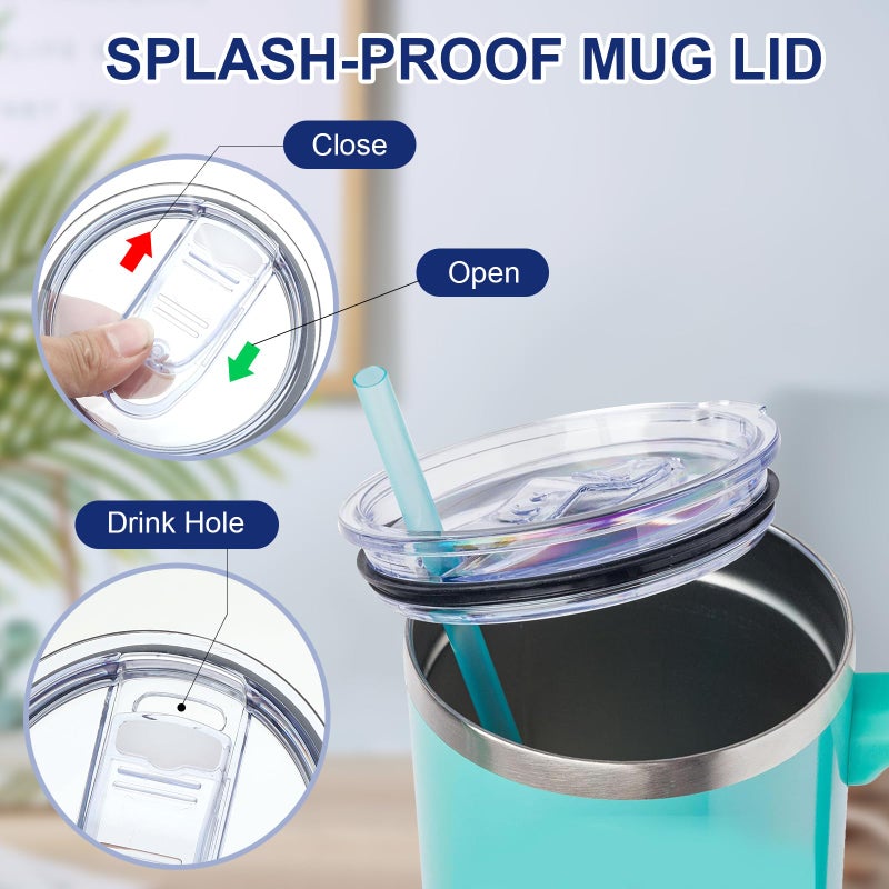 XZESH 2Pcs 40 oz Tumbler Lid Replacement Compatible With Silver Buffalo, Accessories for Silver Buffalo Tumbler Cup, Bpa-Free, Reusable Replacement Lid - Image 3