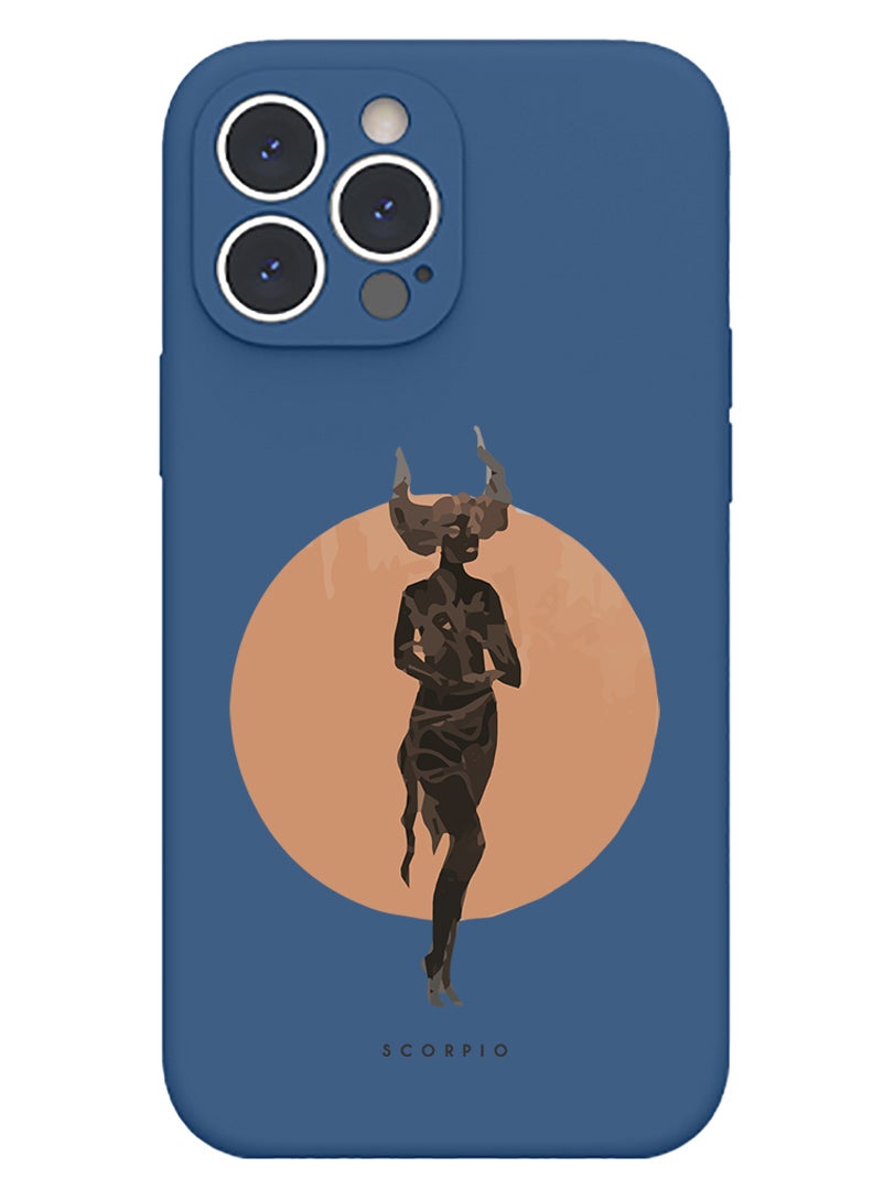 Theodor Protective Slim Fit Case Liquid Silicone Cover with Full Body Protection Anti-Scratch Shockproof Case For iPhone 12 Pro Max Blue  - Scorpio - Image 1