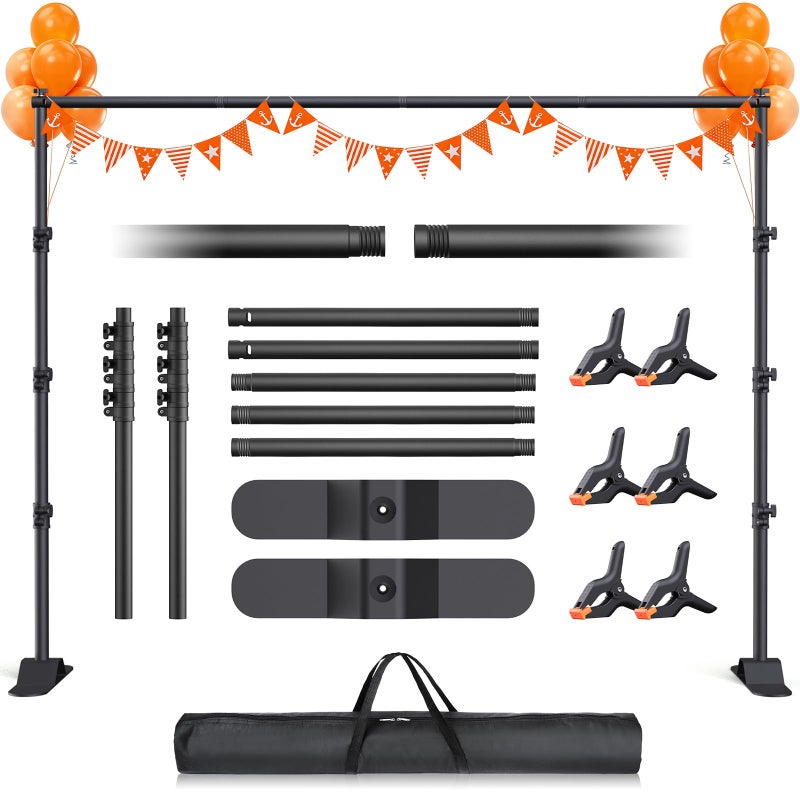 Forlogic Backdrop Banner Stand 10x8ftï¼ŒAdjustable Heavy Duty Photo Backdrop Standï¼ŒStep and Repeat Background Stands for Partyï¼ŒPhotographyï¼ŒWedding - Image 1