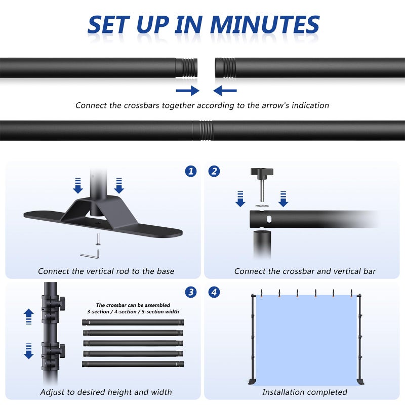 Forlogic Backdrop Banner Stand 10x8ftï¼ŒAdjustable Heavy Duty Photo Backdrop Standï¼ŒStep and Repeat Background Stands for Partyï¼ŒPhotographyï¼ŒWedding - Image 3