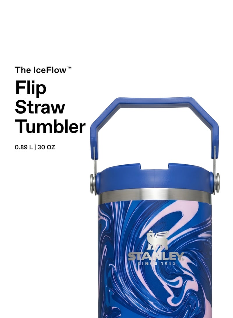 Stanley IceFlow 2.0 Fast Flow 30 oz Insulated Stainless Steel Tumbler with Handle – Leakproof BPA-Free Water Bottle with Twist-On Angled Spout Lid, Marbal Blue - Image 5