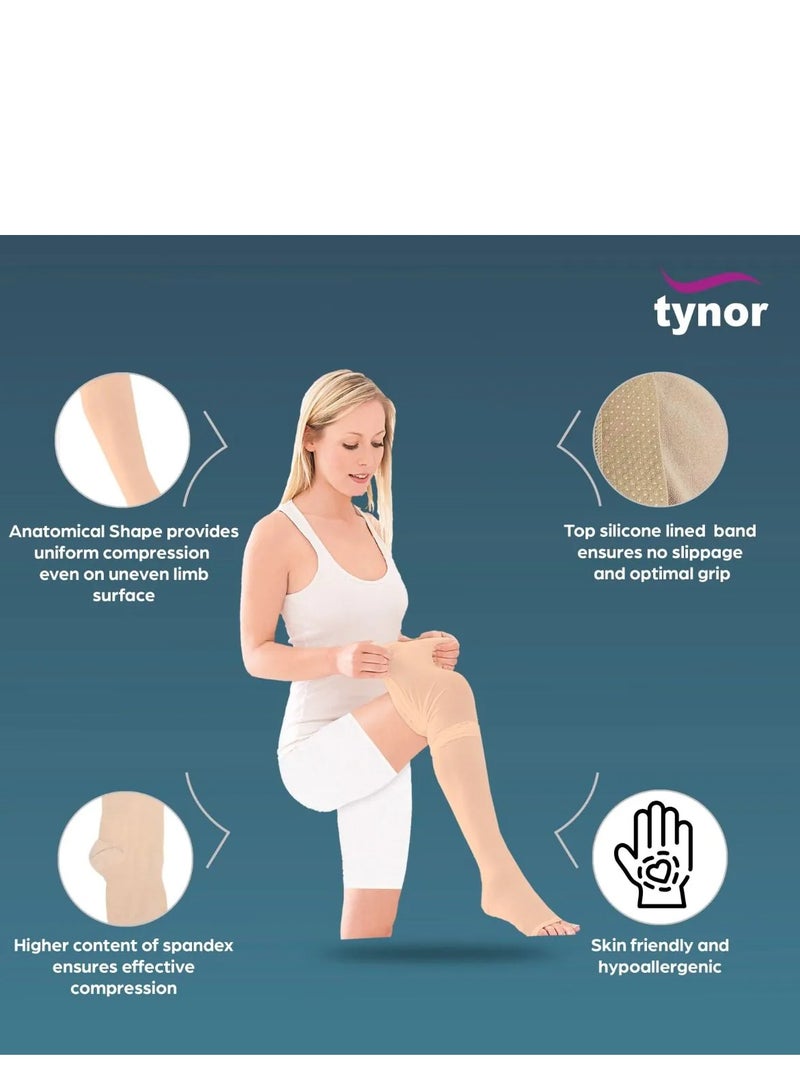 Tynor Medical Compression Stocking Thigh High Class 2 (Pair) I 70 - Image 3