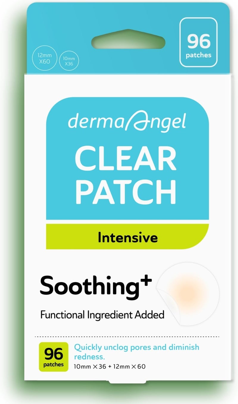 DERMA ANGEL Ultra Invisible Acne Patches Salicylic Acid Acne Patches for Cystic Acne Blemish Patches Hydrocolloid Patches Zit Patches  Day and Night Use UPGRADED Acne Specialist 96 Count 2 Sizes