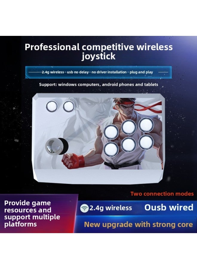 Arcade Rocker Game Machine Home Double Three And No Delay Wireless Mobile Phone Computer USB Fighting Handle Peripheral-Product Color:[computer + For Apple Mobile Phone + Android Phone] Wired Version Can Only Connect Wired!  - Image 4