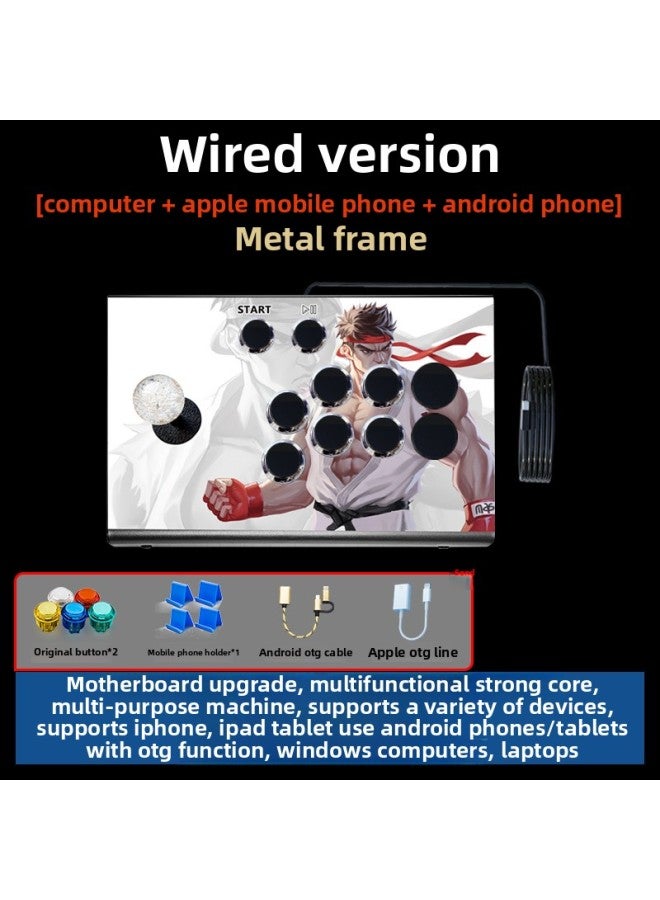 Arcade Rocker Game Machine Home Double Three And No Delay Wireless Mobile Phone Computer USB Fighting Handle Peripheral-Product Color:[computer + For Apple Mobile Phone + Android Phone] Wired Version Can Only Connect Wired!  - Image 1