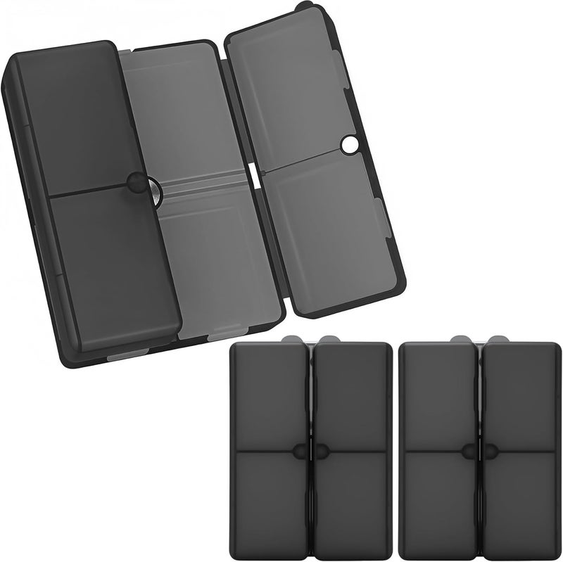 FYY Daily Pill Organizer,2 Pcs 7 Compartments Portable Pill Case Travel Pill Organizer,[Folding Design]Pill Box for Purse Pocket to Hold Vitamins,Cod Liver Oil,Supplements and Medication-Clear Black - Image 1